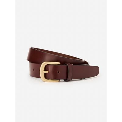 J.McLaughlin Men's Tuscan Full Grain Leather Belt Brown, Size 38 | Wool/Leather