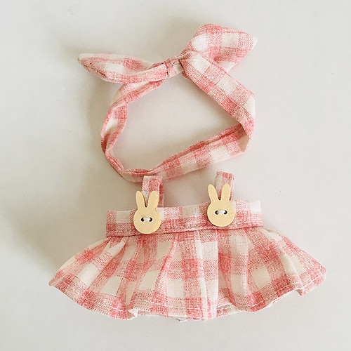Plüsch Puppenkleider Niedliches Blumenkleid Puppenkleider für 7 Zoll/17 cm Plüsch Labubu Kawaii Puppenzubehör Spielzeuge Geschenke für Mädchen (OHNE Puppe)