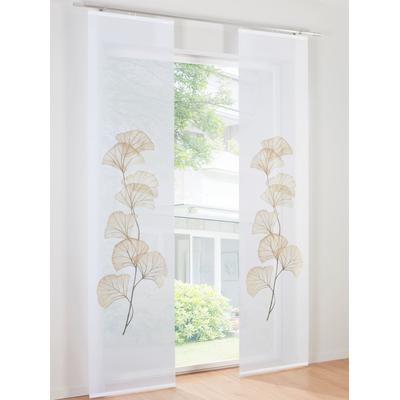 Schiebegardine HEINE HOME Gr. 1, beige (sand, weiß), B:57cm H:145cm, Polyester, Gardinen Image