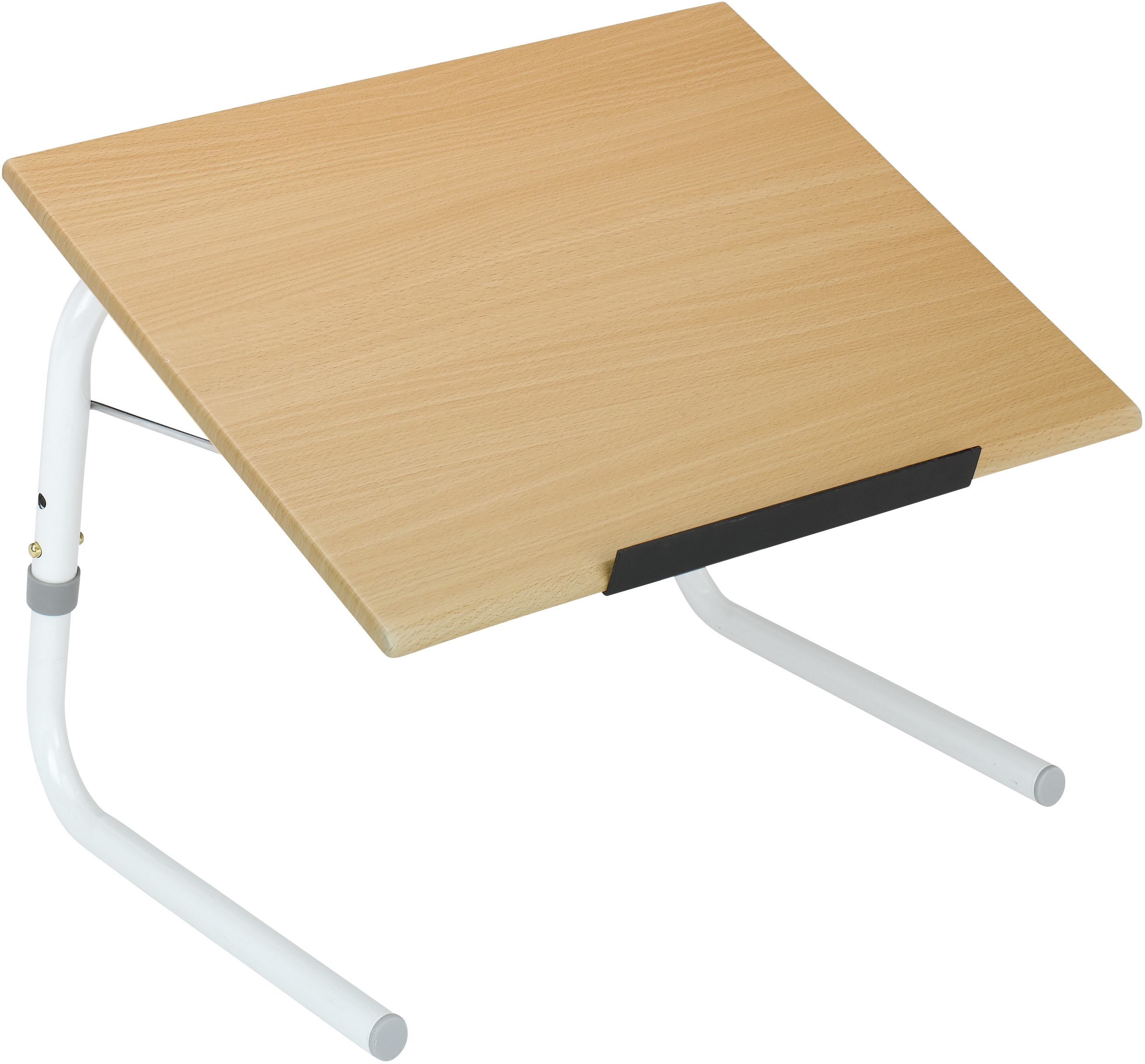 Tablett BISCHOF "Betttisch", weiß (weiß, holzfarben), B:52cm H:35cm L:40cm, Holz, MDF, Tabletts, zusammenklappbar Image