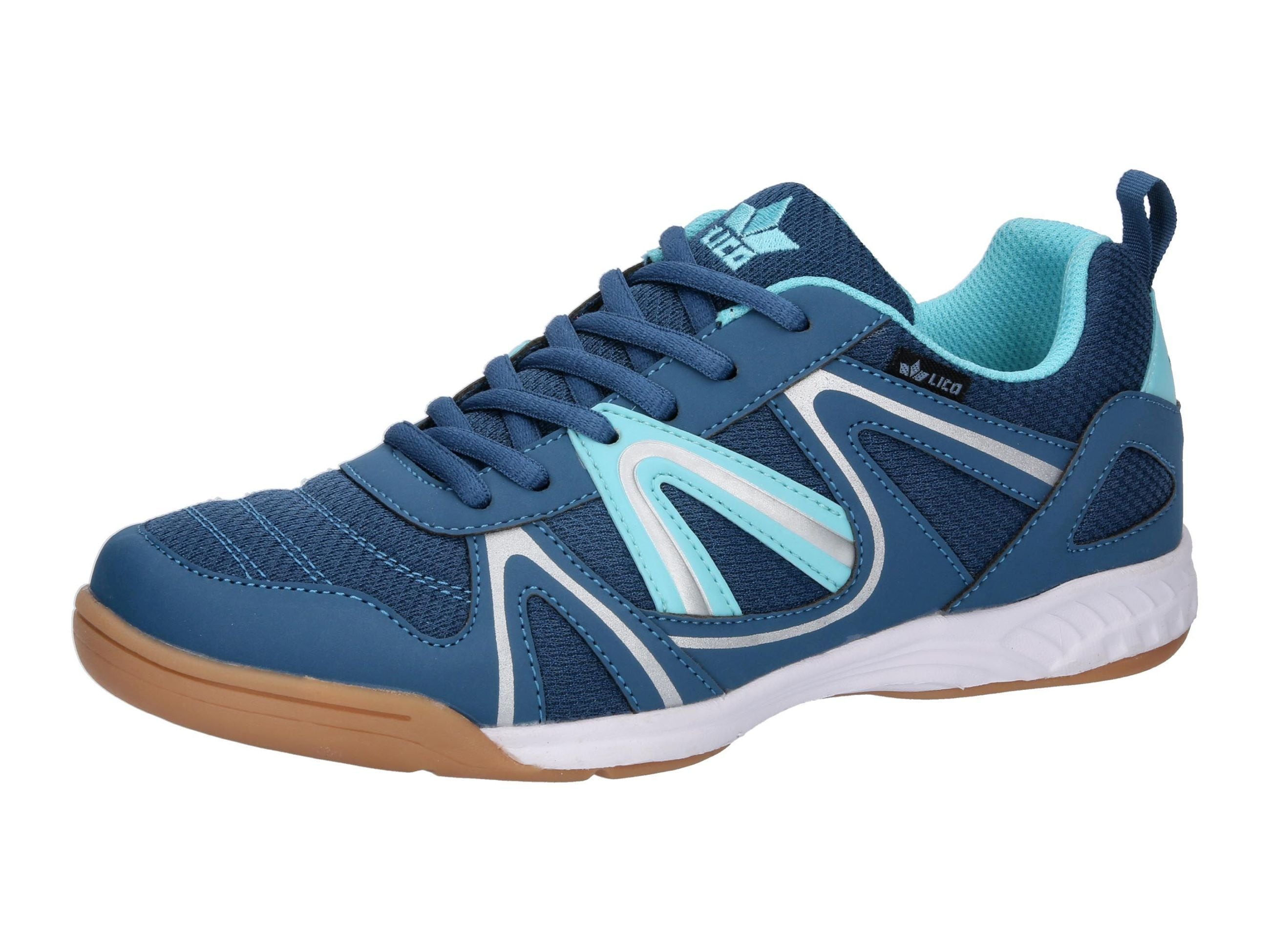 Hallenschuh LICO "Sportschuh Fit Indoor", Herren, Gr. 39, blau, Synthetik, Schuhe Hallenschuh