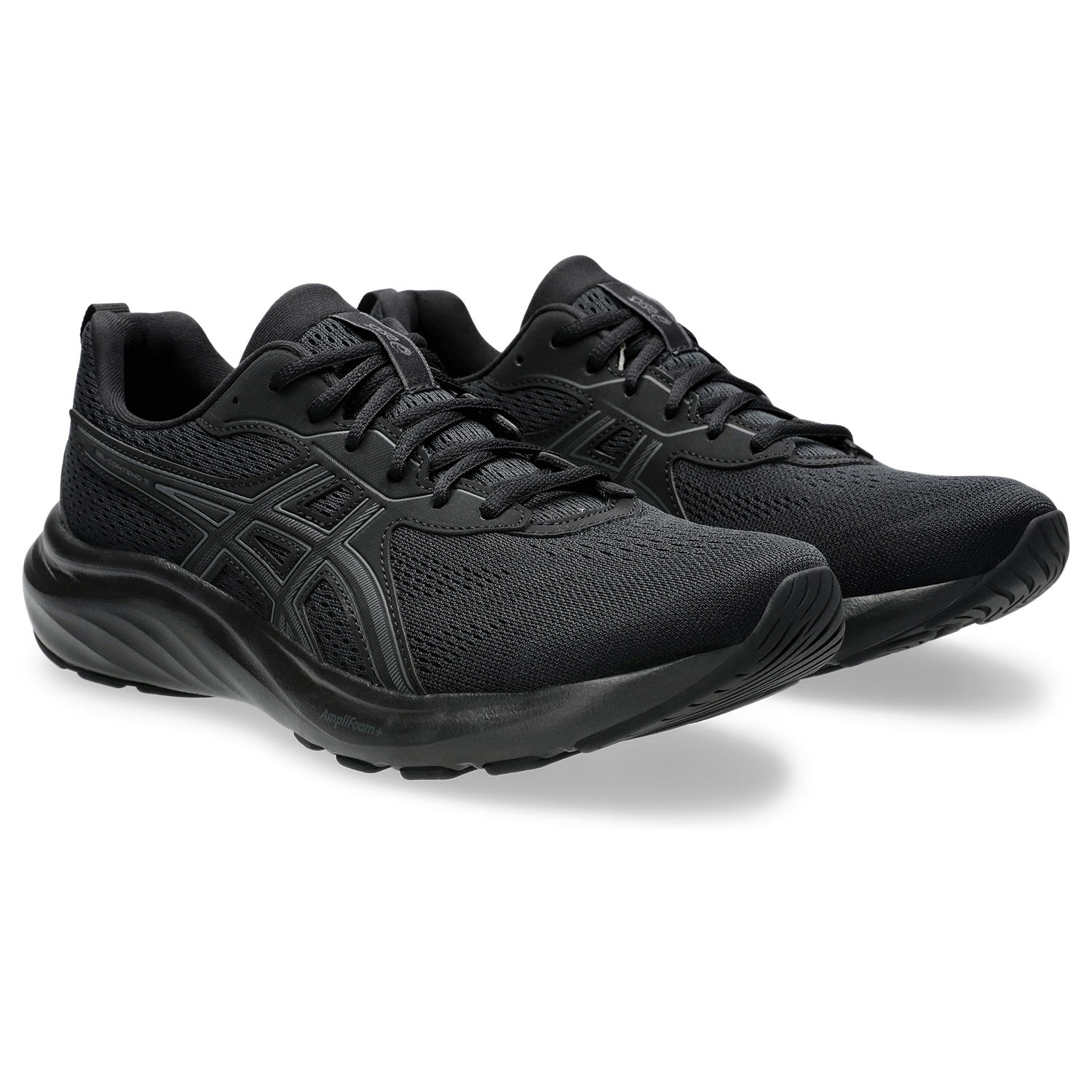 Laufschuh ASICS "GEL-CONTEND 9", Herren, Gr. 43,5, schwarz (schwarz, graphite grau), Synthetik, Textil, Schuhe Laufschuh, mehr Dämpfung
