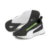 Laufschuh PUMA "Flyer Runner Sneakers Jugendliche", Kinder, Gr. 35.5, grün (grün flash weiß schwarz), Obermaterial: Synthetik, Textil; Futter: Textil; Innensohle: Textil; Laufsohle: EVA, Schuhe