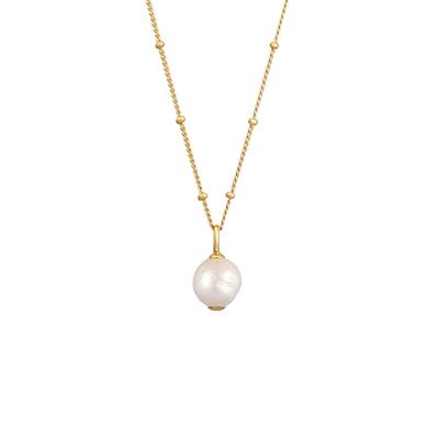 Elli PREMIUM Süßwasserzuchtperle Kugelkette 925 Silber goldfarben Damen Image