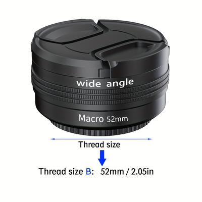 TEMU Wide Angle Macro Lens, Camera 49mm 52mm 58mm Universal Conversion Lens Professional Optical Glass Camera Close Up Lens, For For For 49mm 52mm 58mm Mount Camera