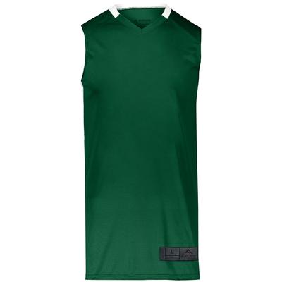 Augusta Sportswear 1731 Athletic Youth Step-Back Basketball Jersey T-Shirt in Dark Green/White size Small | Polyester