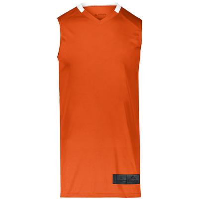 Augusta Sportswear 1731 Athletic Youth Step-Back Basketball Jersey T-Shirt in Orange/White size XL | Polyester