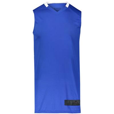 Augusta Sportswear 1730 Athletic Step-Back Basketball Jersey T-Shirt in Royal/White size XL | Polyester