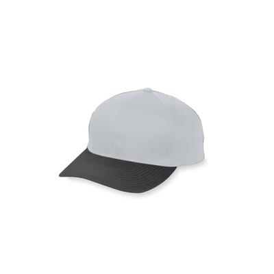 Augusta Sportswear 6206 Youth Six-Panel Cotton Twill Low-Profile Cap in Silver Gray/Black