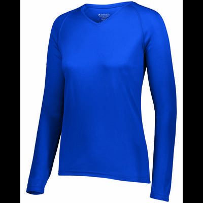 Augusta Sportswear 2797 Women's Attain Wicking Long Sleeve Top in Royal Blue size 3XL | Polyester