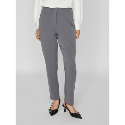 Anzughose VILA "VIVARONE HW PANTS-NOOS", Damen, Gr. 42, N-Gr, grau (medium grau melange), Web, Obermaterial: 66% Polyester, 28% Viskose, 6% Elasthan, unifarben, modisch, regular fit, Hosen Image