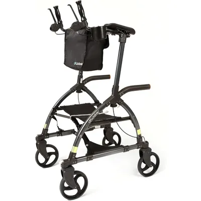 Lightweight Adjustable Upright Rollator Walker with Seat for Adults, Seniors & The Elderly