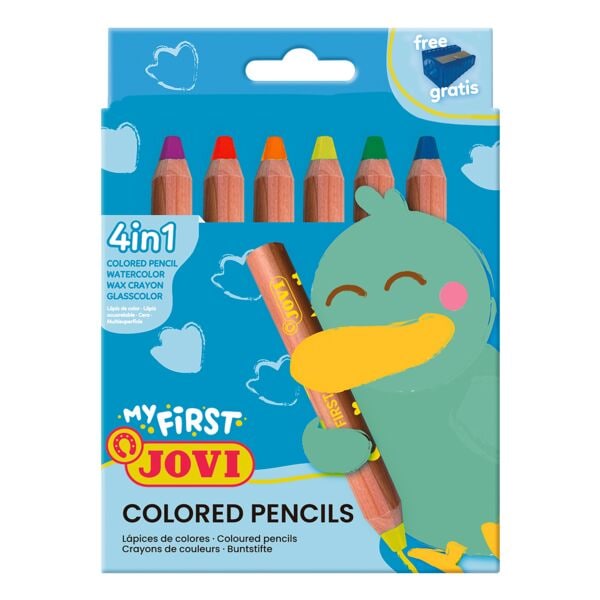 JOVI 6er-Pack Buntstifte »My First 4in1« + Anspitzer grün Image