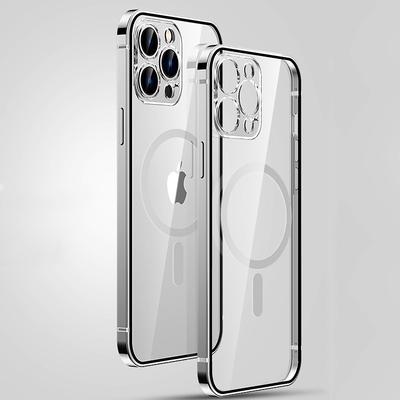 Phone Case For iPhone 16 15 14 Pro Max Plus 13 12 Pro Max With Magsafe Support Wireless Charging Shockproof Metal