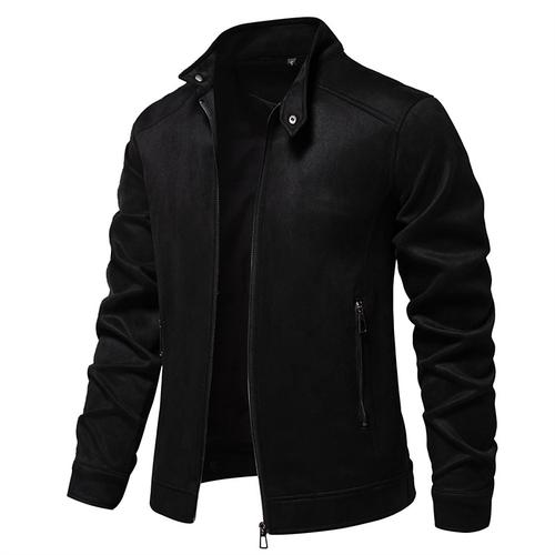 Men's Casual Jacket Suede Jacket Casual Daily Windbreaker Sexy Fall Winter Solid / Plain Color Casual Collarless Regular Black Yellow Green Gray Jacket
