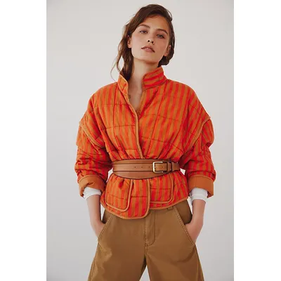 Chloe Jacket at Free People in Brick Red Combo, Size: Small