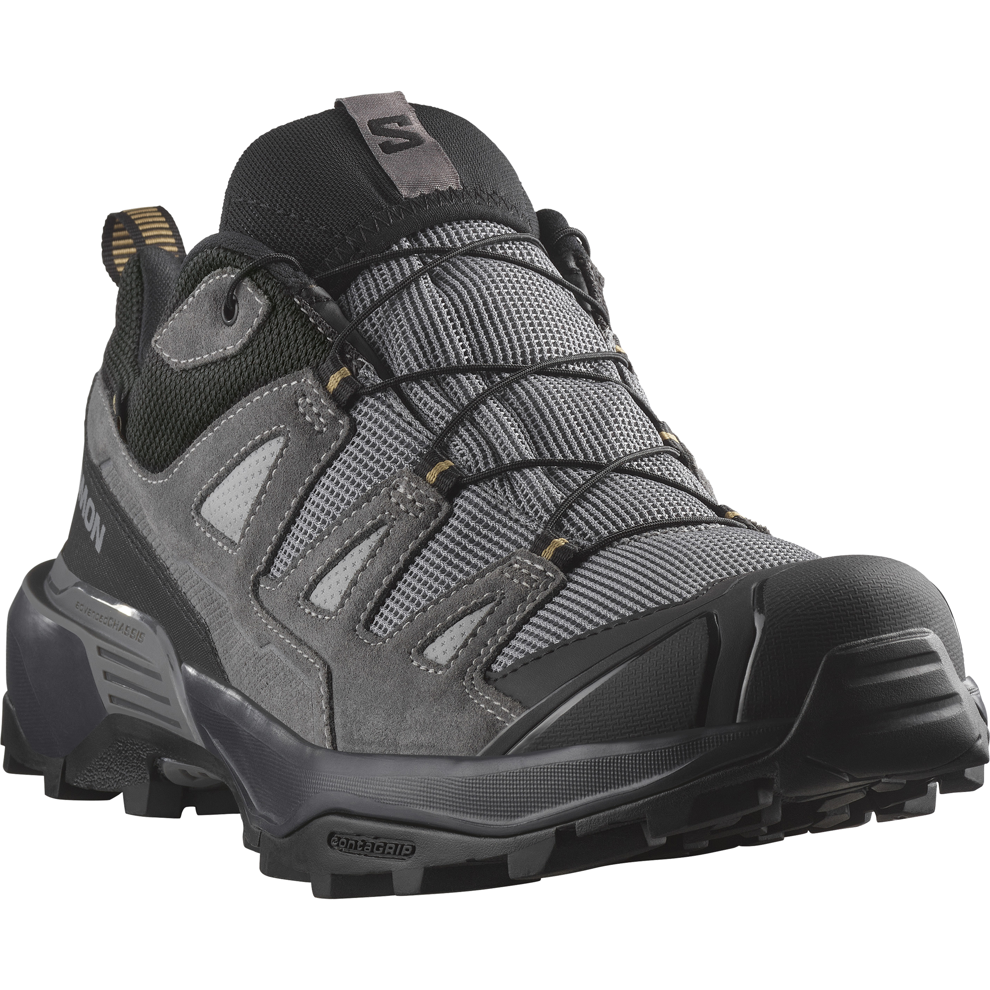 Outdoorschuh SALOMON "X ULTRA 360 LEATHER GORE-TEX", Herren, Gr. 42, grau (sharkskin), Nubukleder, Synthetik, Schuhe Outdoorschuh, wasserdicht