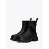 Stiefelette TOMMY JEANS "TJW CHUNKY CHELSEA BOOT MIX MAT", Damen, Gr. 39, schwarz, Leder, Lederimitat, unifarben, modisch, Schuhe, Blockabsatz, Plateau, Schlupfboots, Combat-Boots mit Label