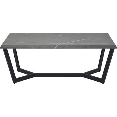 Couchtisch HELA "ROLAND", grau (grau marmoroptik, schwarz matt, schwarz matt, grau marmoroptik), Tische, Couchtisch; Tischplatte 35 mm stark; Marmoroptik; Flachrohrgestell Image
