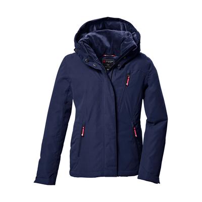 Funktionsjacke KILLTEC "KOW 356 GRLS JCKT", Kinder, Gr. 164, blau (navy), Oberstoff: 88% Polyester, 12% Baumwolle, Futter: 100% Polyester, Wattierung: 100% Polyester, sportlich, Jacken, Wasserdichte Mädchenjacke mit Kapuze, verstellbare Bündchen Image
