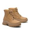 Schnürstiefelette TIMBERLAND "ROXIE LANE MID LACE UP BOOT", Damen, Gr. 37,5, braun (wheat full grain), Leder, sportlich, Schuhe, Winterschuhe, Winterstiefel, Schnürboots, Winterboots