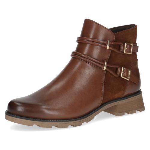 Stiefelette CAPRICE Gr. 39, braun (cognac used) Damen Schuhe Blockabsatz, Ankleboots, Komfortschuh mit praktischem Reißverschluss