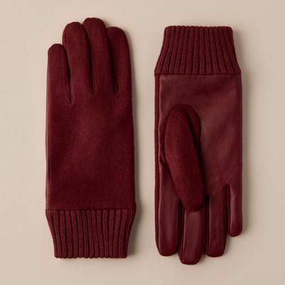 Lucky Brand Wool Leather Glove - Women's Accessories Gloves in Dark Red, Size M/L