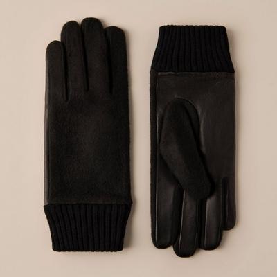 Lucky Brand Wool Leather Glove - Women's Accessories Gloves in Black, Size M/L