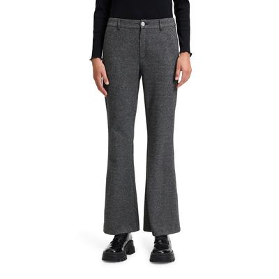 Stoffhose CARTOON "Cartoon Stoffhose mit Bügelfalte", Damen, Gr. 46, Normalgrößen, schwarz (schwarz, grau), Obermaterial: 59% Polyester, 22% Baumwolle, 16% Viskose, 3% Elasthan., klassisch, ausgestellt lang, Hosen, Bügelfalte Image