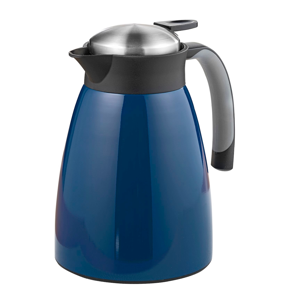 Caterado Isolierkanne GLACE in dunkelblau, lackiert. Inhalt: 1 Liter für ca. 7 Tassen. Höhe: 20,8 cm, Durchmesser: 13,5 cm. Image
