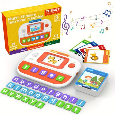 TEMU Learning Educational Gifts For 3-6 Year Old Boys And Girls, Talking Flash Cards With 176 Sight Words, Alphabet Spelling Games, Speech Therapy Materials, Autism Sensory Toys