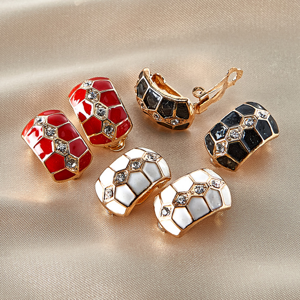 Ohrclips rot-schwarz-weiß 3er-Set Image