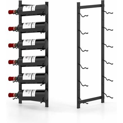 Goplus - Metall Wand-Weinregal, Weinregal Hängend für 6 Flaschen, hängendes Flaschenregal mit Image