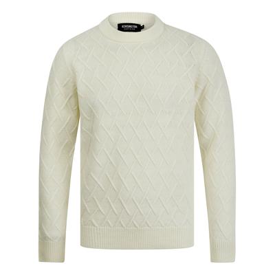 Jumpers Waddingham Wool Mix Cable Knit Crew Neck Jumper in Winter White - Kensington Eastside / XL - Tokyo Laundry