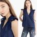 J. Crew Tops | J. Crew Womens Sz Xl Top Denim Tie-Neck Top In Metallic Pinstripe Voile Blue Nwt | Color: Blue | Size: Xl