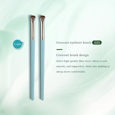 TEMU Crescent Shape Eyeliner Brush Half Fan Precision Eye Detail Brush Eye Blender Brush For Makeup Beginner Artist