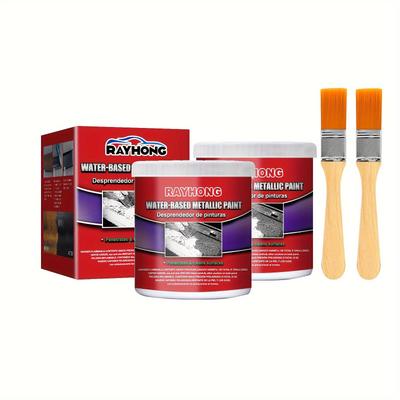 TEMU 2pack Water-based Metal Rust Remover, Car Chassis Derusting, Multi-functional Car Metallic Paint Anti-rust Chassis Universal Rust Converter Gel With Brush