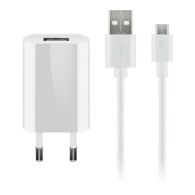 Goobay - 44983 - USB-Ladegerät, 5 v, 1 a, microUSB, weiß (44983)