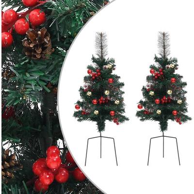 2 Stk. Künstliche Weihnachtsbäume，Kunstbaum 76 cm PVC vidaXL