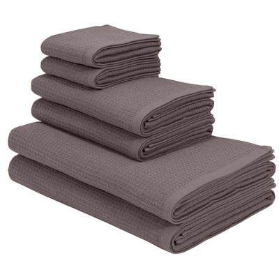 Handtuch Set KANGAROOS "Cassidy, Handtuch in Premium Qualität, 500 gr/m², Waffeloptik", grau (anthrazit), B:50cm L:100cm, Frottier, Frottee, Handtücher (Packung), Duschtücher, Handtücher, Gästetücher, 100% Baumwolle Image
