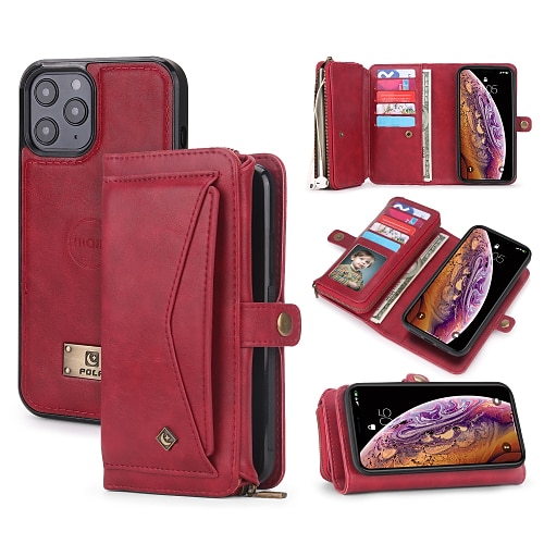 Handy Hülle Handyhüllen Für iPhone 17 Pro Max 17 Air 16 15 14 Pro Max Plus 13 12 11 Pro Max Mini Brieftaschenhülle Mit Ständer Vollschutz Stoßfest Einfarbig PU-Leder Image