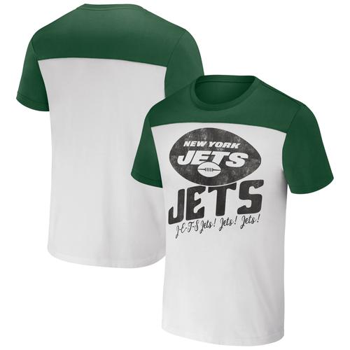 Cremefarbenes New York Jets-T-Shirt im Farbblockdesign aus der NFL x Darius Rucker-Kollektion von Fanatics für Herren