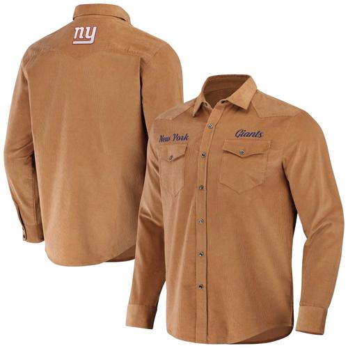 Hellbraunes New York Giants Western Full-Snap-Shirt für Herren aus der NFL x Darius Rucker-Kollektion von Fanatics