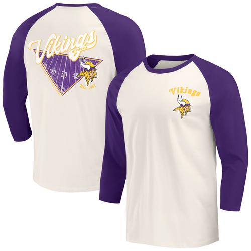 Lila/weißes Minnesota Vikings-Raglan-T-Shirt mit 3/4-Ärmeln für Herren aus der Darius Rucker Collection von Fanatics