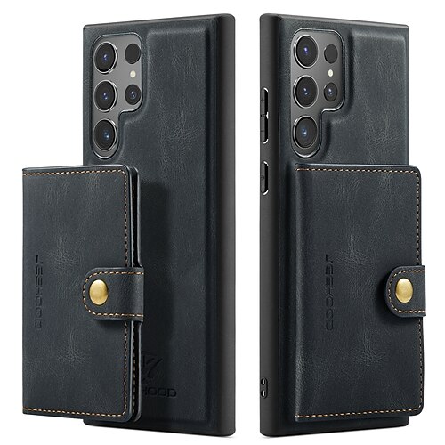 Handy Hülle Handyhüllen Für Samsung Galaxy S25 S24 S24 FE S23 S22 S21 Ultra Plus A55 5G A35 5G A15 A14 Rückseite Mit Ständer Magnetisch Unterstützt kabelloses Laden Retro TPU PC PU-Leder Image