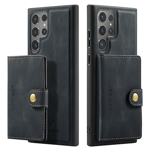 Handy Hülle Handyhüllen Für Samsung Galaxy S25 S24 S24 FE S23 S22 S21 Ultra Plus A55 5G A35 5G A15 A14 Rückseite Mit Ständer Magnetisch Unterstützt kabelloses Laden Retro TPU PC PU-Leder Image