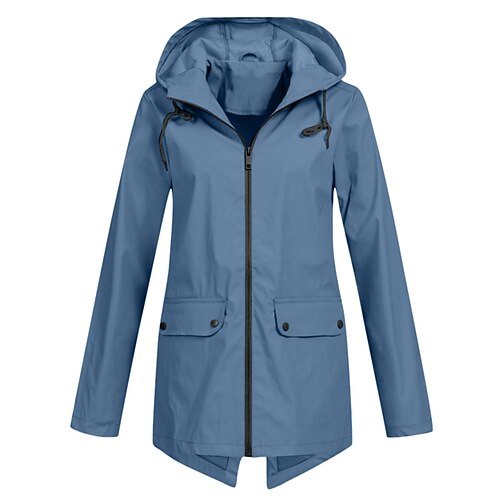 Damen Wanderjacke Winter Herbst Draussen Wasserdicht Winddicht Multi-Pocket Frontreißverschluss Leichte Jacke Vollreißverschluss Camping / Wandern / Höhlenforschung Weiß Burgund Dunkelmarine Blau Image