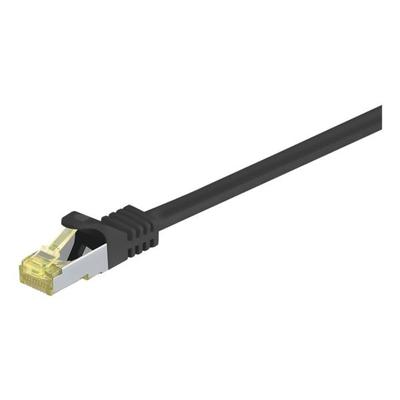 RJ45 Patchkabel S/FTP (PiMF) m. CAT 7 Rohkabel Schwarz 3 m schwarz, goobay