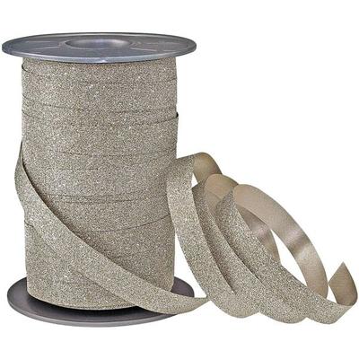 Glitter-Ringelband beige, PRÄSENT, 1 cm