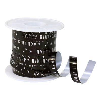 Motivband »Birthday« 10 mm x 100 m schwarz, PRÄSENT, 1 cm